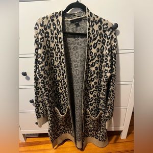 Sanctuary long open leopard print cardigan